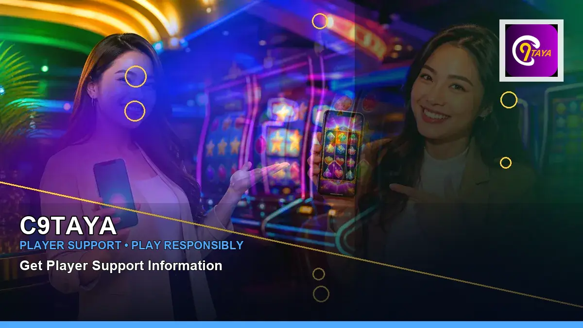 C9TAYA lucky reels online slot games featuring an adult Filipina casino host with a left close-up composition